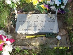 Headstone of Milton McDonald, detail view