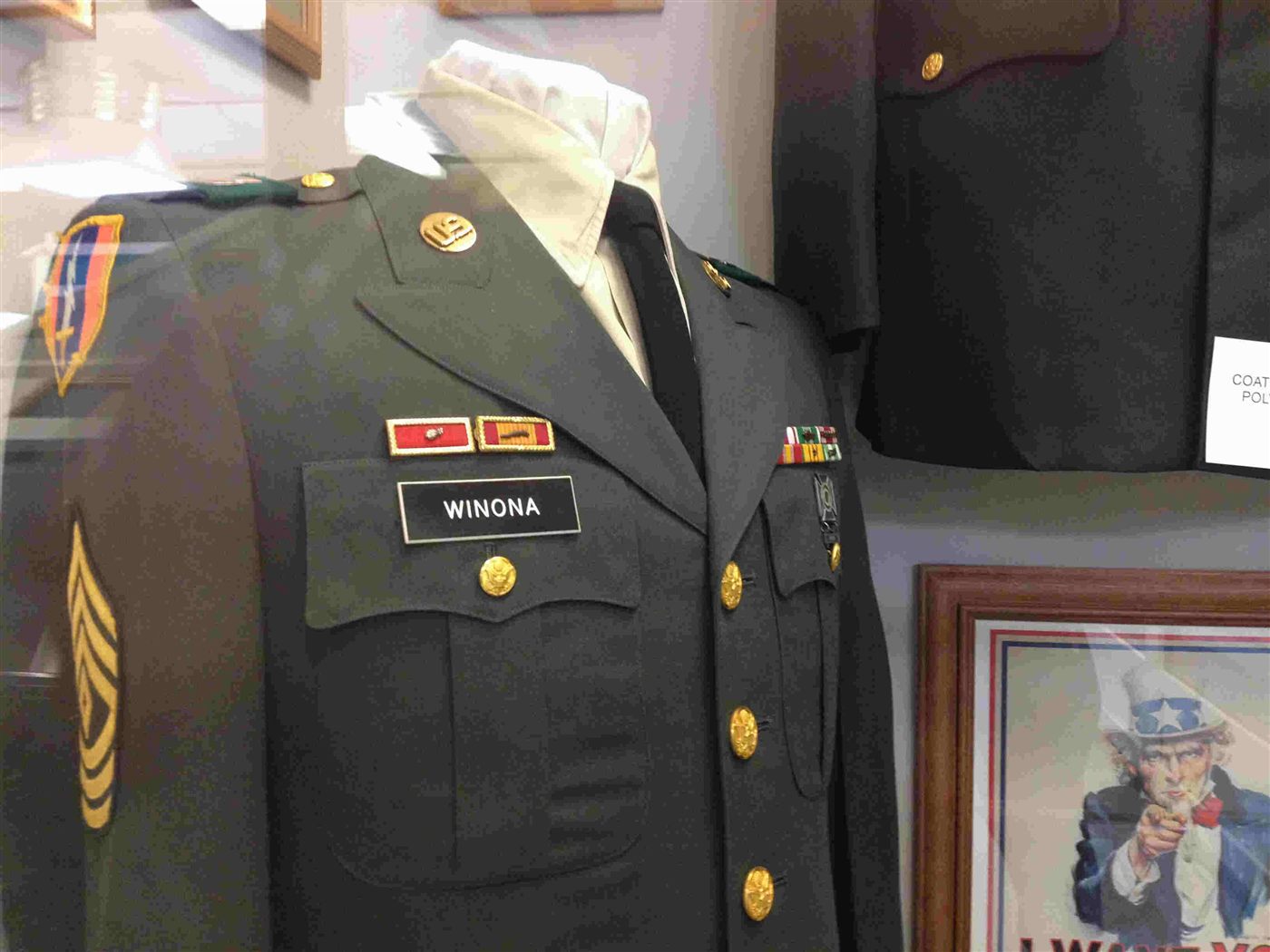 Military uniform on display